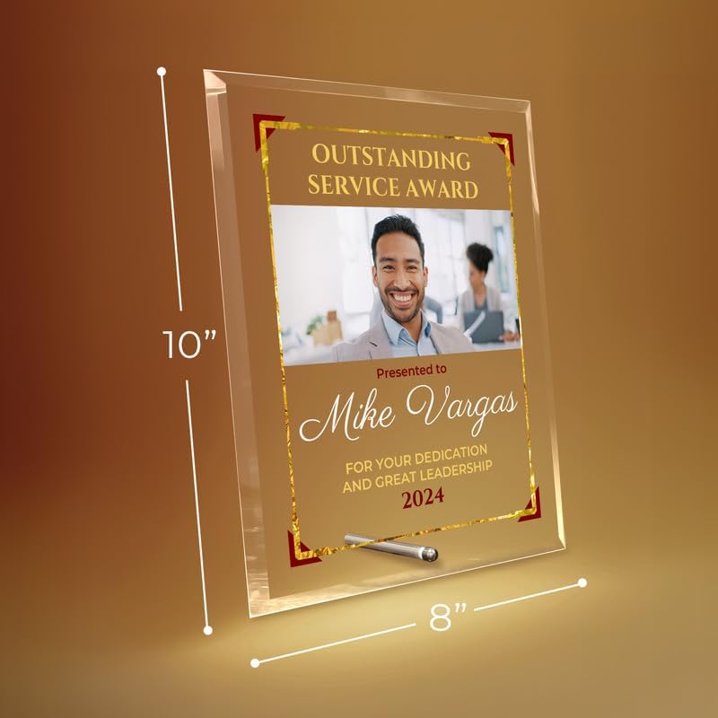 Basic Fundamentals 8"x10" Personalized Glass Plaque for Awards and Trophies, Custom Award Plaque for Employee of the Month, Retirement, Leadership and Appreciation Gifts (Design 2) - Image 5